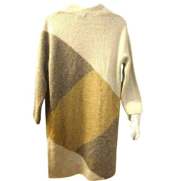 Sincerely Jules Duster Open Style Beige Tri-Color Acrylic Blend Cardigan 1X - Picture 2 of 4